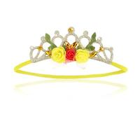 AMCAMI Cerchietto per capelli per ragazze con fiori gialli, corona di fiori per ragazze, fasce per neonati, fascia floreale