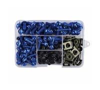 AMCBYSGC Viti Moto Inox Universale Moto Dado Bulloni Set Vite A Testa Svasata Moto Rondelle Dadi Viti Assortimento(Blue)