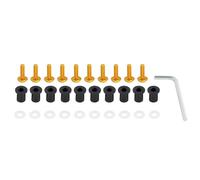 AMCBYSGC Viti Moto Inox Universale Moto per M5 Bulloni Parabrezza Carenatura Montaggio Viti 5 Mm Bene Dadi Moto Macchina Vite Assortimento Kit(Yellow)