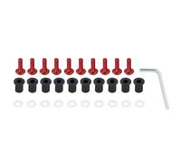 AMCBYSGC Viti Moto Inox Universale Moto per M5 Bulloni Parabrezza Carenatura Montaggio Viti 5 Mm Bene Dadi Moto Macchina Vite Assortimento Kit(Red)
