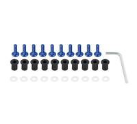 AMCBYSGC Viti Moto Inox Universale Moto per M5 Bulloni Parabrezza Carenatura Montaggio Viti 5 Mm Bene Dadi Moto Macchina Vite Assortimento Kit(Blue)