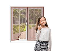 AMCER Zanzariera Magnetica per Porte 55x95cm, Tenda calamita zanzariera, Adsorbimento Magnetico Pieghevole Zanzariera Tenda for Corridoi/Porte/Patio - Marrone