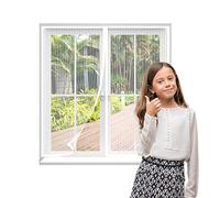 AMCER Zanzariera Magnetica Porta Finestra 140x140cm, Tenda zanzariera Magnetica, Rete Anti Zanzare Crittografia Tenda Anti Zanzare Porte per Balconi Portefinestre - Bianca