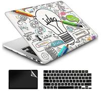 AMCJJ Compatibile con MacBook Air 13.6 pollici Caso 2024 2023 2022 M3 A3113 M2 A2681, Plastica Hard Shell Caso & Cover Tastiera & Protezione dello Schermo - Idea Bulb