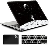 AMCJJ Compatibile con MacBook Air 13.6 pollici Caso 2024 2023 2022 M3 A3113 M2 A2681, Plastica Hard Shell Caso & Cover Tastiera & Protezione dello Schermo - Astronaut