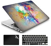 AMCJJ Compatibile con MacBook Air 13.6 pollici Caso 2024 2023 2022 M3 A3113 M2 A2681, Plastica Hard Shell Caso & Cover Tastiera & Protezione dello Schermo - Colorful Bulb