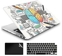 AMCJJ Compatibile con MacBook Air 15 pollici Caso 2024 2023 Rilascio M3 A3114 M2 A2941 Touch ID, Plastica Hard Shell Caso & Tastiera Cover & Screen Protector - Left Right Brain
