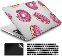 AMCJJ Compatibile con MacBook Air 15 pollici Caso 2024 2023 Rilascio M3 A3114 M2 A2941 Touch ID, Plastica Hard Shell Caso & Tastiera Cover & Screen Protector - Donut