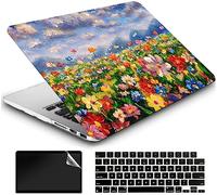 AMCJJ Compatibile con MacBook Air 15 pollici Caso 2024 2023 Rilascio M3 A3114 M2 A2941 Touch ID, Plastica Hard Shell Caso & Tastiera Cover & Screen Protector - Flowers