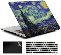 AMCJJ Compatibile con MacBook Air 15 pollici Caso 2024 2023 Rilascio M3 A3114 M2 A2941 Touch ID, Plastica Hard Shell Caso & Tastiera Cover & Screen Protector - Starry Night