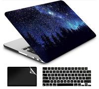 AMCJJ Custodia Rigida Compatibile con MacBook Air 13 Pollici 2017-2010 Release A1466/A1369,Plastica Case Cover & EU Tastiera Cover & Screen Protecto,Cielo Notturno Della Foresta 1