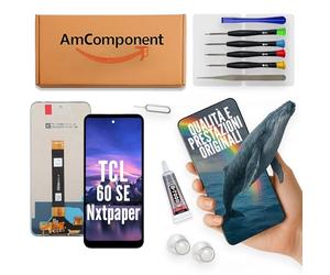AmComponent - display di ricambio per TCL 60 SE NXTPAPER T521K schermo LCD vetro ricambio touch | Componente di ricambio con luminosità intensa e risposta al tocco reattiva