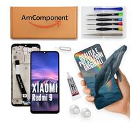 AmComponent - display di ricambio per XIAOMI REDMI 9 M2004J19AG M2004J19G LCD schermo frame | Componente di ricambio con luminosità intensa e risposta al tocco reattiva