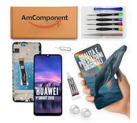 AmComponent - display LCD + frame touch screen di ricambio per HUAWEI P SMART 2019 POT- LX1 LX2 schermo nero | Componente di ricambio con luminosità intensa e risposta al tocco reattiva