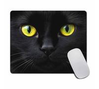 Amcove - Tappetino per mouse con simpatico gatto nero, accessorio da scrivania, simpatico tappetino decorativo da scrivania, motivo: gatto