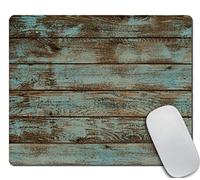 Amcove - Tappetino per mouse rettangolare in stile rustico, in legno, antiscivolo, in gomma