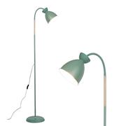 Amdelne Lampada da Terra Vintage, Metallo Lampada da terra LED con Luce da Lettura, E27 MAX 60W Lampade da Terra Salotto, Verde Piantana Luce Regolabile H 159 cm per Camera da Letto, Ufficio, Studio