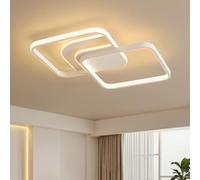 Amdelne Plafoniera LED Dimmerabile 65cm, 45W Moderna Lampada da Soffitto con Telecomando, Stufenlos 2800-6000K Ceiling Light per Soggiorno, Dormitorio, Camera, Cucina- Bianco