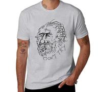 AMdeTUNS Bukowski T-Shirt t-Shirts Man Hippie Clothes Tees Men Graphic t Shirts Grey L