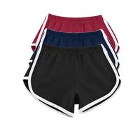 AMDOLE Confezione da 3 pantaloncini da corsa da donna in cotone estivi pantaloni caldi da donna allenamento palestra sport yoga pantaloni da jogging pantaloncini da spiaggia costumi da bagno elastico