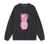 AMDOLE Felpa casual da donna con scollo rotondo, maglione autunnale a maniche lunghe, spalle sovrapposte, polsini a costine sull'orlo, felpa oversize per il tempo libero da donna senza, Nero , L