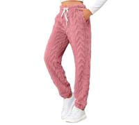 AMDOLE Jeans donna donna solido jacquard peluche caldo e ispessito doppio peluche casual sciolto jacquard peluche pantaloni casual pantaloni pigri pantaloni pantaloni pantaloni a vita alta jeans donna