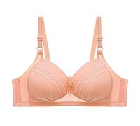 AMDOLE Reggiseno da donna con ferretto, comodo, leggermente foderato, senza cuciture, senza fili, a triangolo per donna, taglie forti, reggiseno sportivo da donna, Colore: arancione., 50