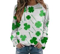 AMDOLE Top e maglione da donna alla moda con scollo rotondo, stampa floreale casual e maniche lunghe maglione a fungo, Ag., M