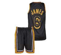 Amdrabola Lakers Lebron James - Maglietta da basket per bambini, con pantaloncini e appassionati di basket (134, nero)