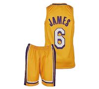 Amdrabola Lakers Lebron James - Set da basket per bambini (4-13 anni) con pantaloncini Lebron James