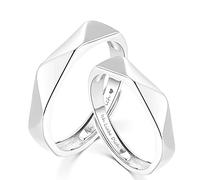 AMDXD 2 anelli da candidatura in argento Sterling con rombo regolabile, con incisione e scritta in lingua tedesca "Ich liebe Dich Partner", anello in argento, regalo per la nonna e il nonno