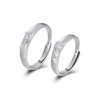 AMDXD 2 anelli per donne e uomini in argento sterling 925, puzzle a forma di cuore, con incisione regolabile, con scritta "I Love You Coppie", Argento sterling