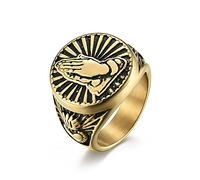 AMDXD Anelli da uomo in acciaio inox, da uomo, per coppia, preghiera, per uomini, argento, Acciaio inossidabile, Senza zirconi