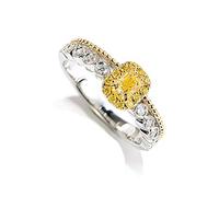 AmDxD Anelli di nozze in oro 18 carati per la sposa 2 strati rettangolari con diamante 0,29 ct e anelli di fidanzamento dimensioni 20