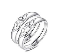 AMDXD Anelli in Argento 925 Donna Serraggio Sillabare FEDI Nuziali Argento Coppia 925 Argento Anelli Regolabili Vintage