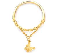 AMDXD Anello da donna in oro giallo 18 carati, con farfalla, per proposte di matrimonio, lucido, per fidanzamento, matrimonio, misura 54 (17,2)