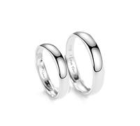AMDXD Anello da sposa S925, in argento lucidato e opaco, regolabile, con incisione "I Love You, anello in argento, regalo per partner, argento (regolabile)