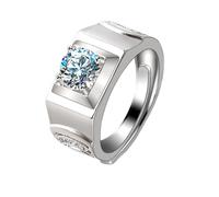 AMDXD Anello dell'amicizia in oro bianco 585 14 carati, larghezza 4 pezzi, con anello in oro bianco 585, misura 54 - 72, Oro bianco 14 carati (585), Laboratorio Creato Diamante