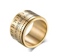 AMDXD Anello di fidanzamento da uomo, in acciaio inox, con numeri di codice Morse, girevole, per uomini, argento, Acciaio inossidabile, Senza zirconi