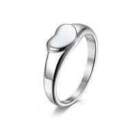 AMDXD Anello nuziale da donna in acciaio inox, anello da donna con cuore d'amore, argento, Acciaio inossidabile, Senza zirconi