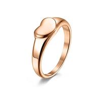 AMDXD Anello nuziale da donna in acciaio inox, anello da donna con cuore d'amore, argento, Acciaio inossidabile, Senza zirconi