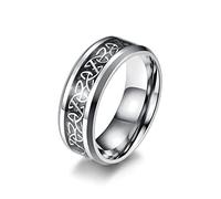 AMDXD Anello nuziale da uomo in acciaio inox, anelli da uomo, nodo celtico per uomo, argento, Acciaio inossidabile, Senza zirconi