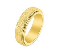 AMDXD Anxiety - Anello per coppia di fedi, larghezza 6 mm, in acciaio inox, superficie opaca, anti-paura, per uomini, argento/nero/oro/blu, Acciaio inossidabile, Senza zirconi