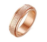 AMDXD Anxiety - Anello per coppia di fedi, larghezza 6 mm, in acciaio inox, superficie opaca, anti-paura, per uomini, argento/nero/oro/blu, Acciaio inossidabile, Senza zirconi