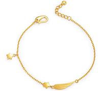 AMDXD Bracciale da donna in oro giallo 18 carati, con ali d'angelo, con stella, per matrimoni, feste, fidanzamenti