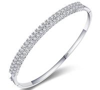 AMDXD Bracciale in argento Sterling con ciondolo a forma di erba vela, con zirconi bianchi, regalo per donne, moglie, mamma, fidanzata, senza nichel, argento