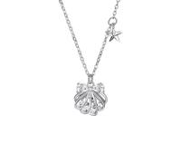 AMDXD Collana da donna in oro bianco 9 K/14 K/18 K, con ciondolo, gioiello autentico, da donna, con nodo a forma di stella con moissanite goccia bianca, collana da donna Au 375/585/750, in oro bianco