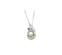 AMDXD Collana da donna in oro bianco 9 K/14 K/18 K, gioiello alla moda, da donna, con ciondolo classico con perla bianca, catena da donna in laboratorio, con zaffiro e moissanite Au 375/585/750 bianco