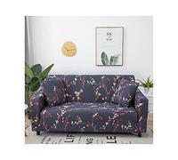 AMDXD Copridivano 3 Posti+4 Posti, Nero Rosso Fiori Ramo Elasticizzato Antiscivolo Salvadivano Mobili Salotto in Poliestere, Antiscivolo Elastico, Nero Rosso Fiori Ramo