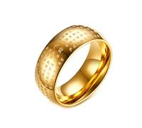 AMDXD Fedi nuziali da 8 mm, anelli da donna in acciaio inox, parole cinesi per uomini, argento/nero/oro, Acciaio inossidabile, Senza zirconi